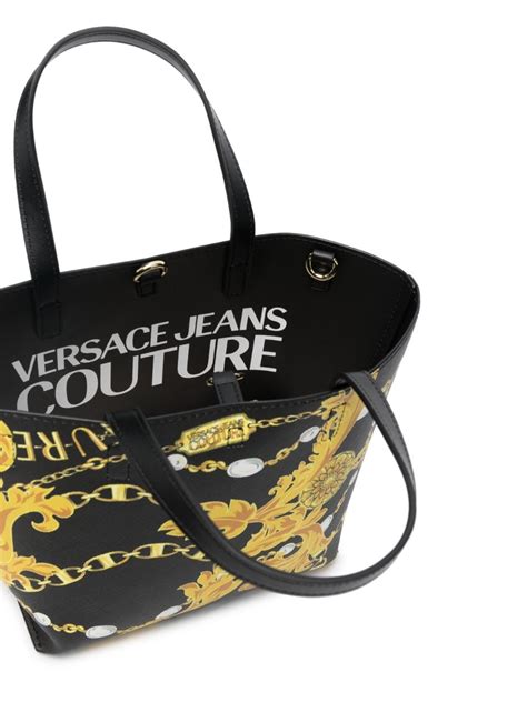 versace jeans laser cut long handle shopping bag nero|farfetch versace jeans.